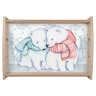Polar bears serving tray