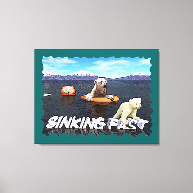 Polar Bears - Sinking Fast Canvas Print (Front)