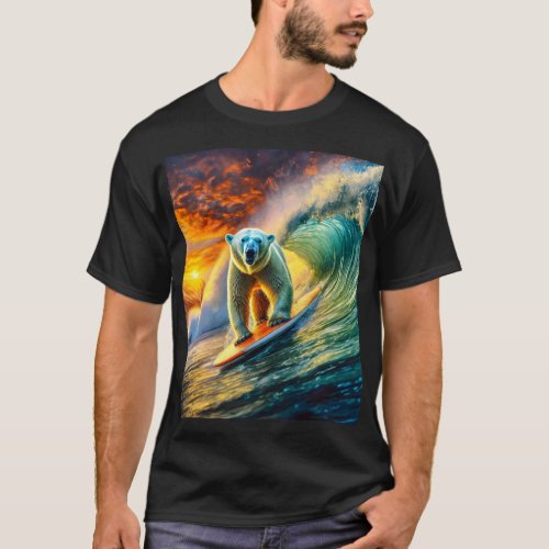 Polar Bears Surfing 02 Design By Rich AmeN Gill T_Shirt
