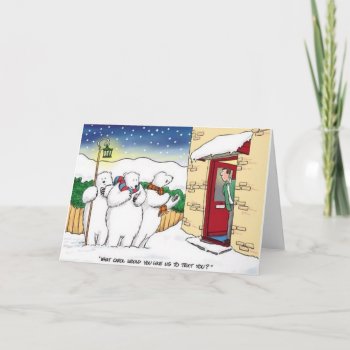 Polar Bears Text Carols Christmas Card by Unique_Christmas at Zazzle