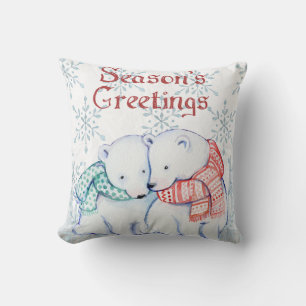 Polar bears throw pillow