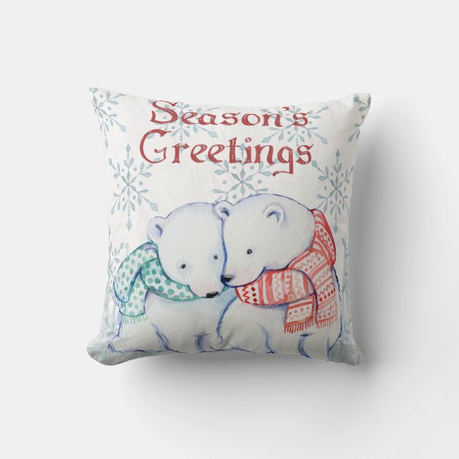 Polar bears throw pillow (Front)