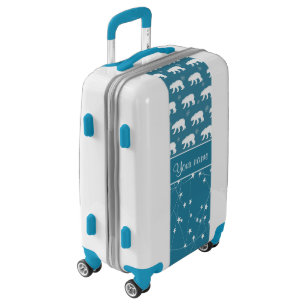 Polar Bears Twinkling Stars Personalized Luggage