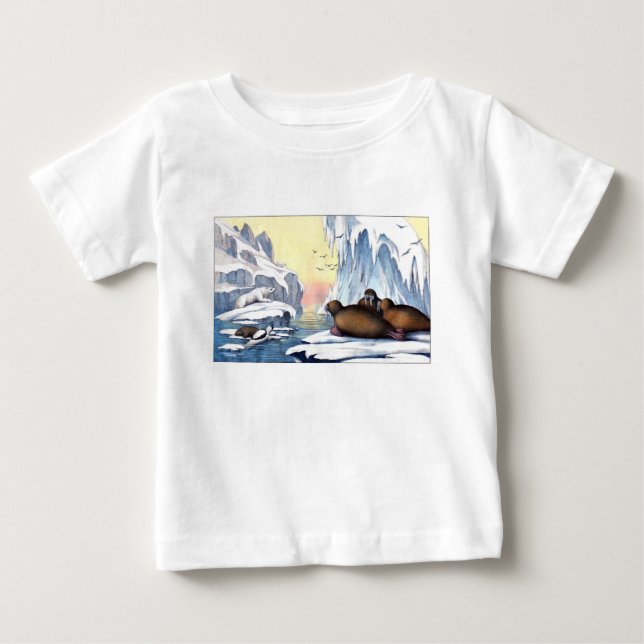 Polar Bears, Walrus, And Seals Baby T-Shirt (Front)
