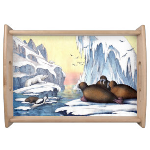 Polar Bears, Walrus, And Seals Serving Tray