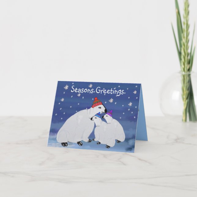Polar Bears Winter Holiday Cards (Front)