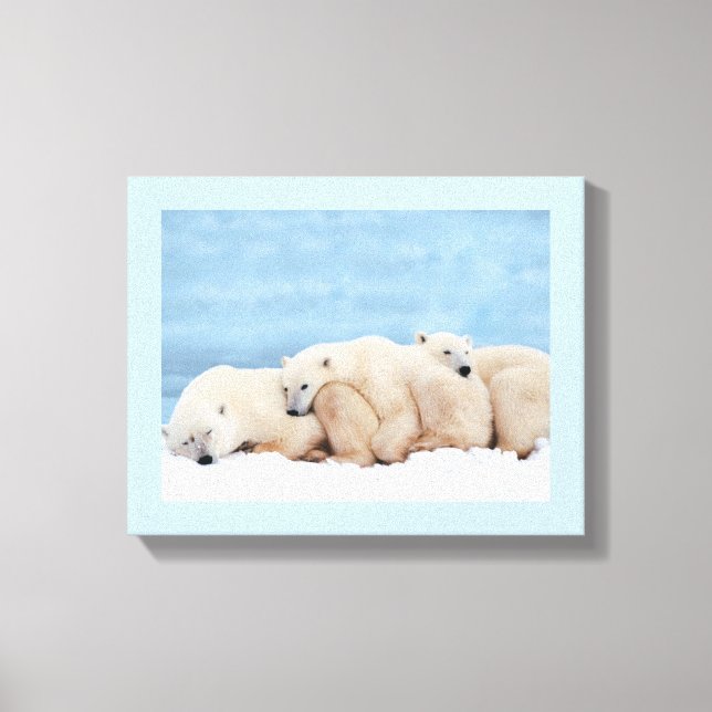 Polar Bears Wrapped Canvas Print (Front)