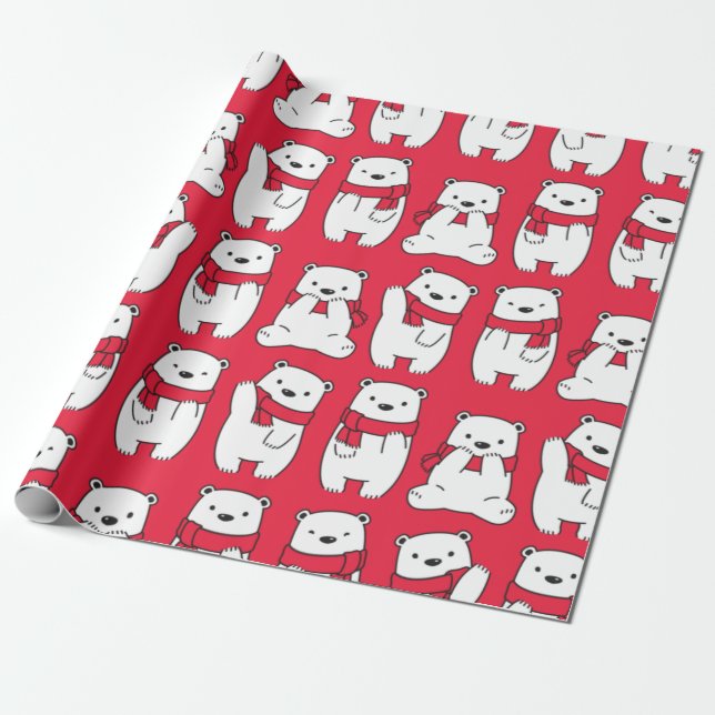 Polar Bears Wrapping Paper (Unrolled)