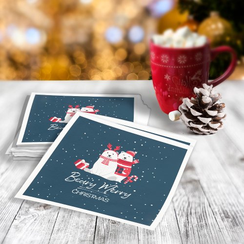 Polar Beary Merry Christmas ID851 Napkins