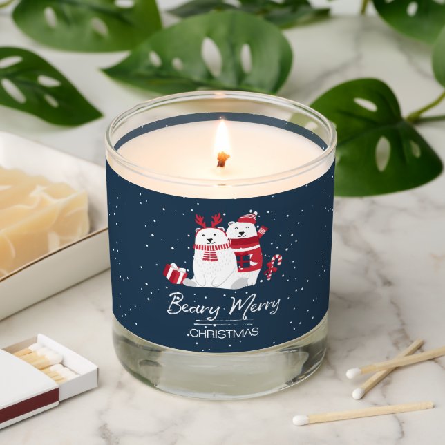 Polar Beary Merry Christmas ID851 Scented Candle (Lit)
