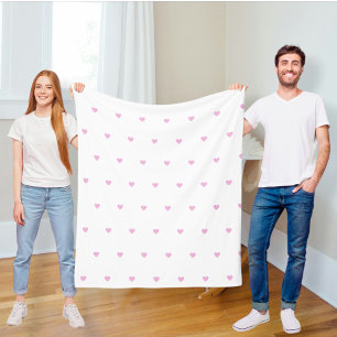 Polar blanket with pink hearts, modern blanket