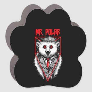 Polar Design A Funny Polar Bear Animal Lover Car Magnet