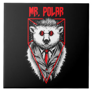 Polar Design A Funny Polar Bear Animal Lover Ceramic Tile