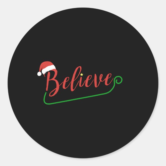 Polar Express Believe Pajamas Santa Classic Round Sticker (Front)