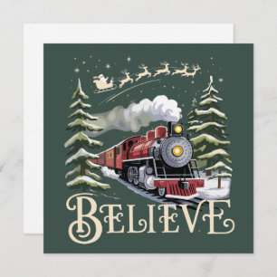 Polar Express Christmas Gift Believe Xmas Winter Holiday Card