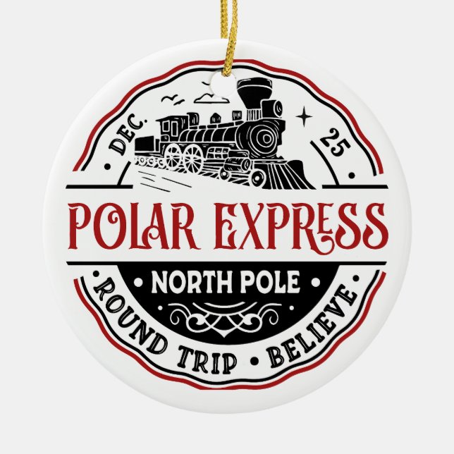 POLAR EXPRESS Round Trip Ornament (Front)