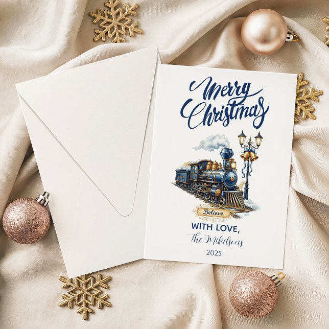 Polar Express Train Christmas Party Holiday Card (Creator Uploaded)