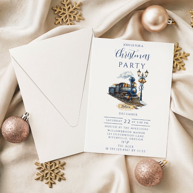 Polar Express Train Christmas Party Invitation (Creator Uploaded)