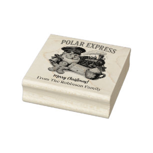Polar Express Vintage Santa Train Christmas Rubber Stamp