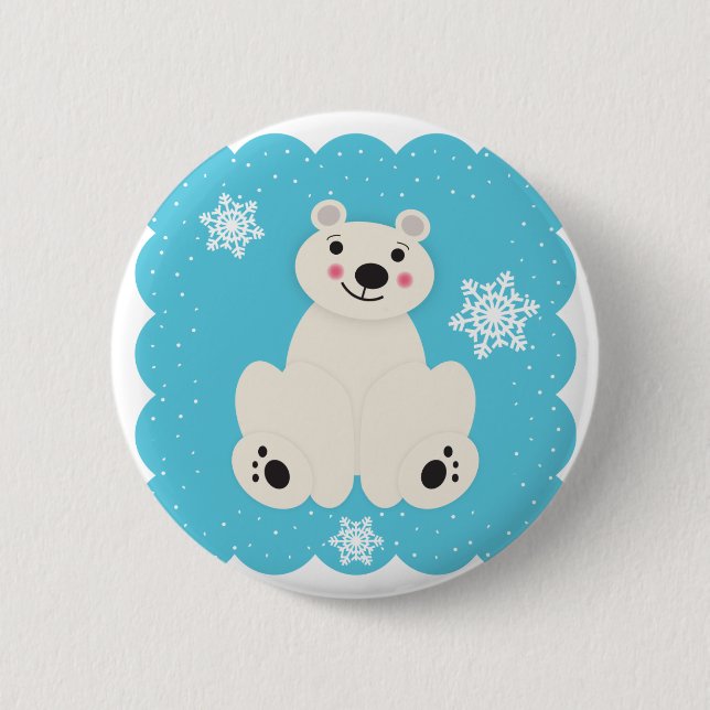 Polar Friend Pinback Button (Front)