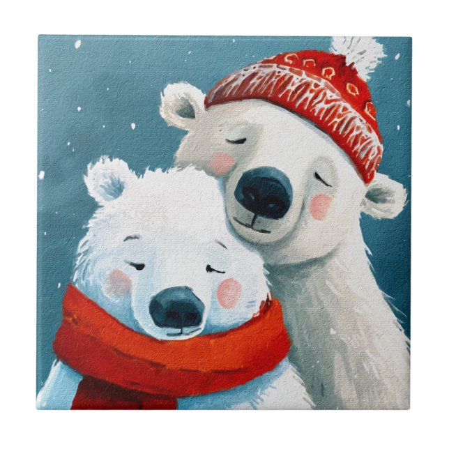 Polar Hugs Ceramic Tile (Front)