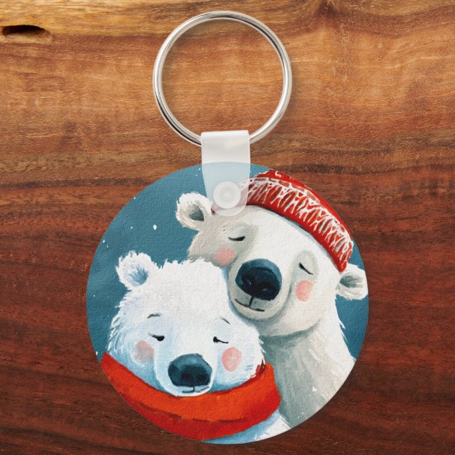 Polar Hugs Keychain (Back)