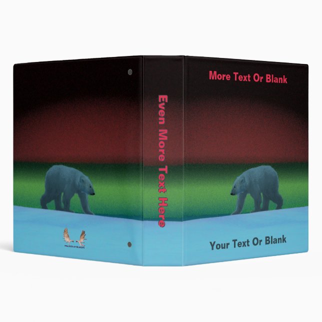 Polar Lights Polar Bear 3 Ring Binder (Background)
