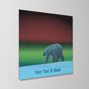 Polar Lights Polar Bear Acrylic Photo Tile