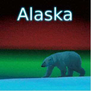 Polar Lights Polar Bear - Alaska Cutout
