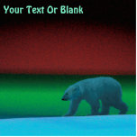 Polar Lights Polar Bear Cutout<br><div class="desc">A polar bear roams the ice during the long polar night; the Northern Lights in red and green glow in the distance. Add your own text. 
 
Polar bears are highly endangered. How much longer will scenes like this be able to occur? Please help save Polar Bears from extinction.</div>