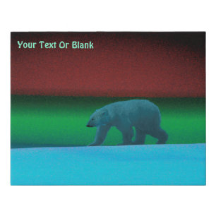 Polar Lights Polar Bear Faux Canvas Print