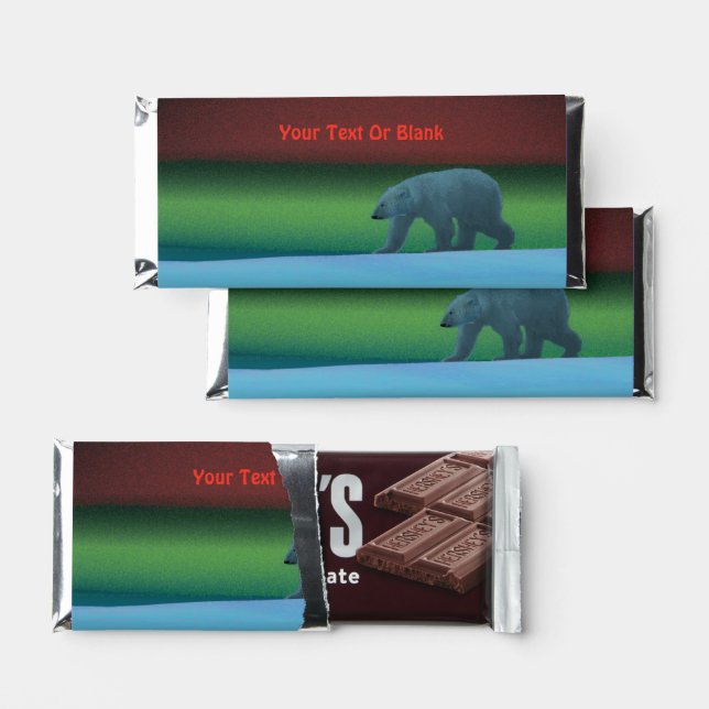 Polar Lights Polar Bear Hershey Bar Favors (Front)