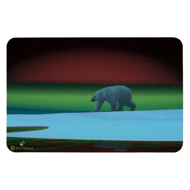 Polar Lights Polar Bear Magnet (Horizontal)