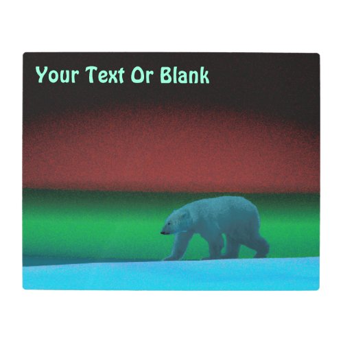 Polar Lights Polar Bear Metal Print