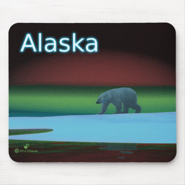 Polar Lights Polar Bear Mouse Pad (Front)