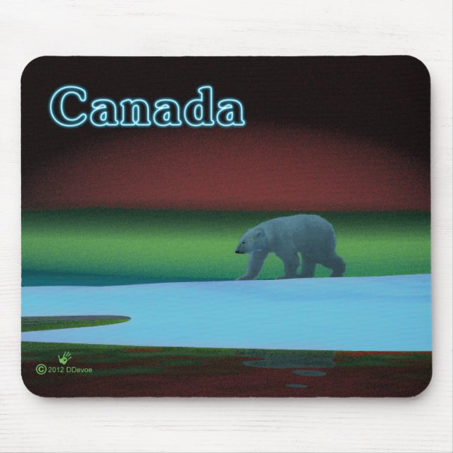 Polar Lights Polar Bear Mouse Pad (Front)