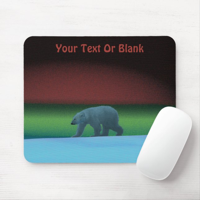 Polar Lights Polar Bear  Mouse Pad (With Mouse)