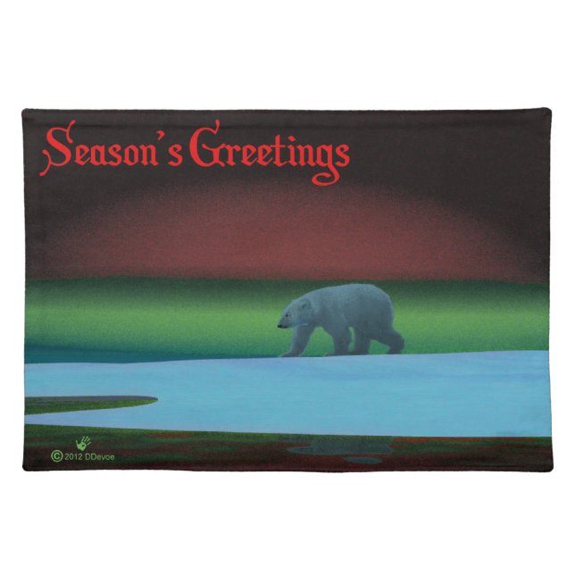 Polar Lights Polar Bear Placemat (Front)
