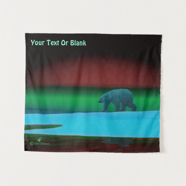 Polar Lights Polar Bear Tapestry (Front (Horizontal))