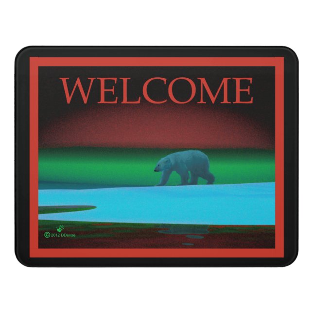 Polar Lights Polar Bear - Welcome Door Sign (Contemporary Front)