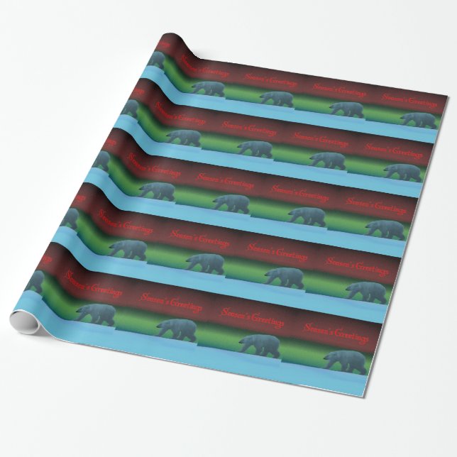 Polar Lights Polar Bear Wrapping Paper (Unrolled)