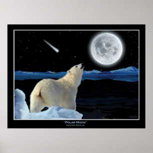 "POLAR MOON" Polar Bear and Moon Art Print