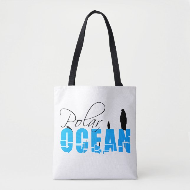 Polar Ocean White Customizable Tote Bag (Front)