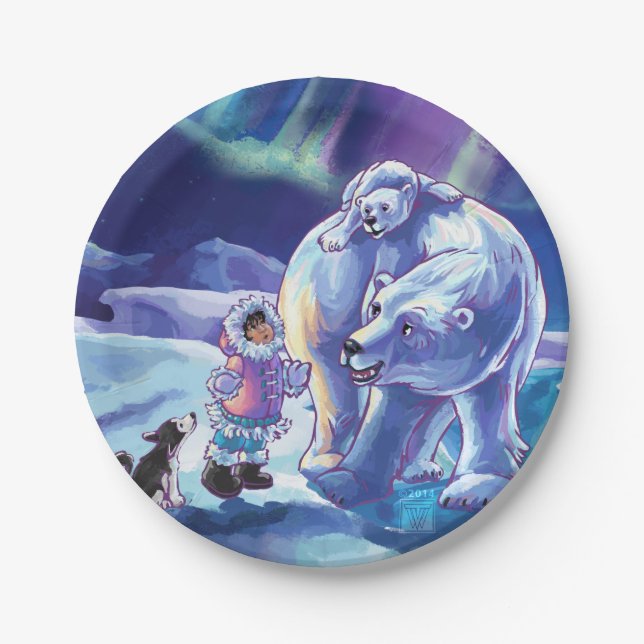 Polar Pals Painting Paper Plates (Front)