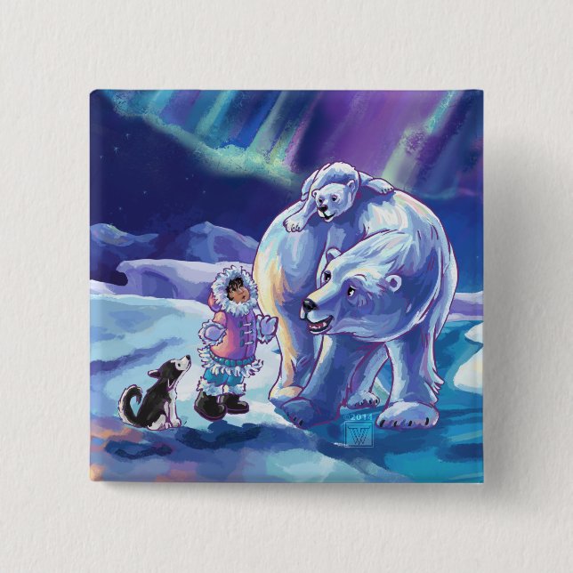 Polar Pals Pinback Button (Front)