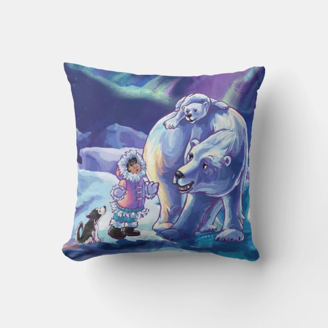 Polar Pals Throw Pillow (Front)