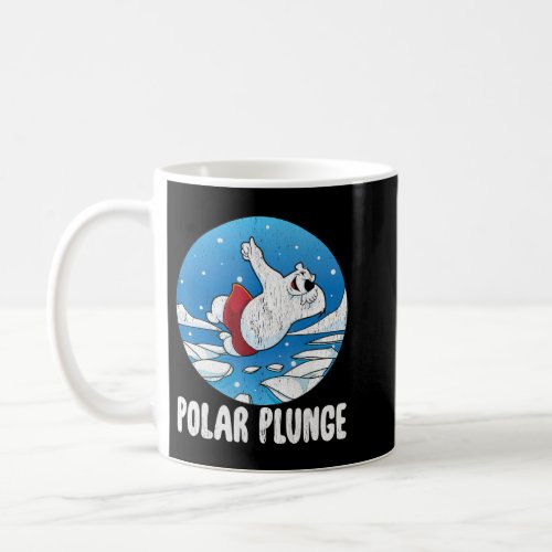 Polar Plunge Ice Jump Funny Polar Bear Winter   Coffee Mug