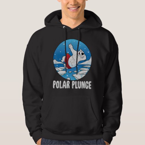 Polar Plunge Ice Jump Funny Polar Bear Winter   Hoodie
