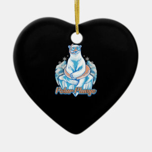 Polar Plunge Ice Jump Funny Polar Bear Winter Swim Ceramic Ornament
