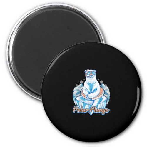 Polar Plunge Ice Jump Funny Polar Bear Winter Swim Magnet